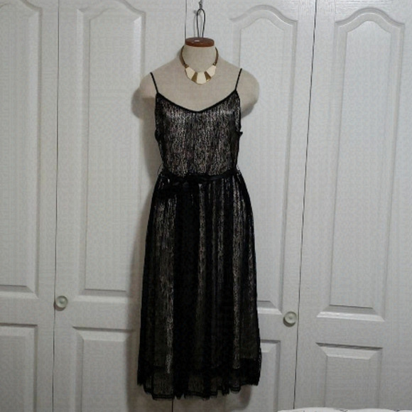 Dkny black and cream cocktail dress size 10 - Picture 2 of 8